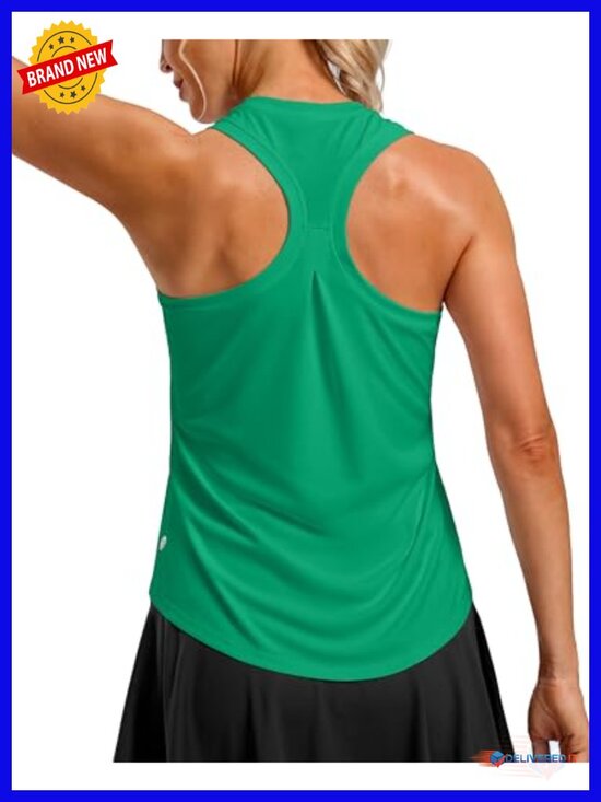 Tops - Loose Fit Racerback Tank Top Quick-Dry Athletic Yoga Top Sleeveless Running Gym